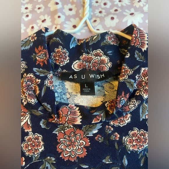 As U Wish Navy Floral Dress - Picture 2 of 5